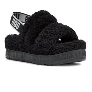 UGG Oh Fluffita Slipper Black Womens Size 8